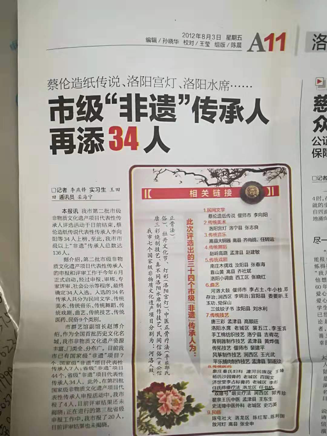 市级“非遗”传承人